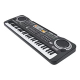 Piano Digital 61 Teclado Musical Económico Para Niños Teclad Color Negro