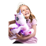 Unicornio De Peluche Blanco Con Luces Led Nuevo Juego Niña