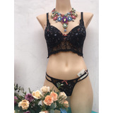 Lote 6 Mayoreo Coordinado Encaje Bralette Tanga Panti Calzón