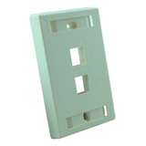 Tapa Plastica Wallplate Embutir P/2 Jacks Rj45 O Rj11 Amp