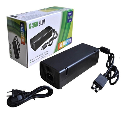 Fonte Xbox 360 Slim Bivolt 110v 220v 135w Ac Cabo De Força