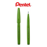 Caneta Brush Sign Pen Cor Verde Oliva 1 Unidade Pentel