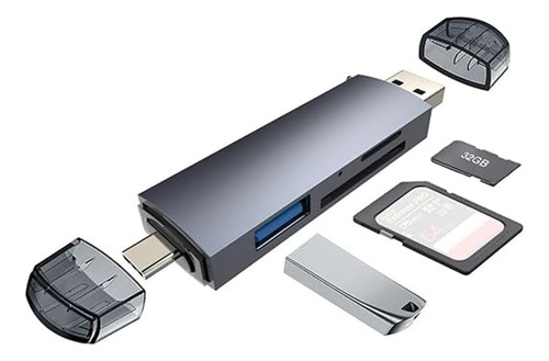 Lector De Tarjetas De Memoria Usb C Adaptador Otg Usb 6 En 1