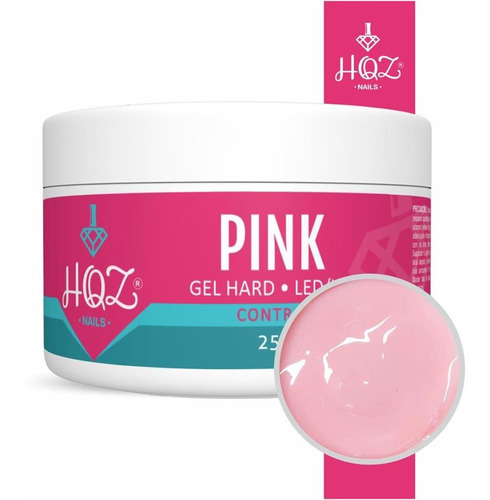 Hqz Gel Hard 25g Pink Cover Nude Crystal Manicure Unhas Nail Cor Pink Hqz 25g