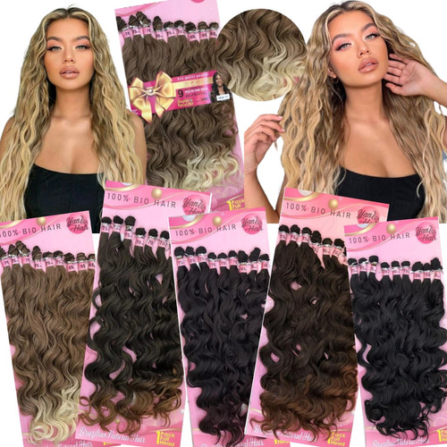 Cabelo Organico Natural  Cacheado Ondulado 70cm 270gr 8telas