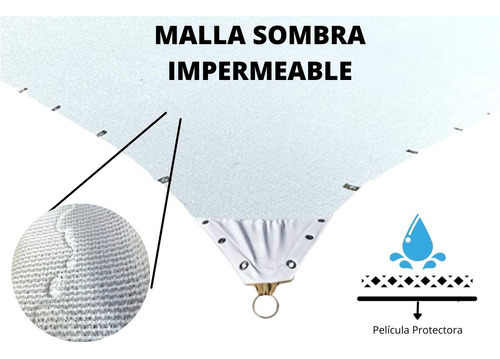 Lona Sombra Impermeable 4x4 Beige Raschel Reforzada