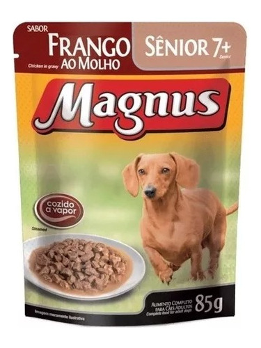 Sachê Magnus Frango Ao Molho Cães Sênior 7+ 85g