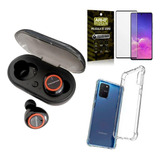 Capa Samsung S10 Lite + Fone Bluetooth Ly-101 + Película 3d
