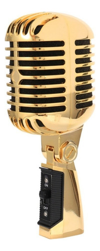 Micrófono Clásico Vintage Con Cable Profesional (dorado)