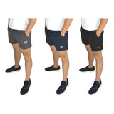 Kit 3 Bermuda Masculina Treino Corrida Shorts C/ Elastano