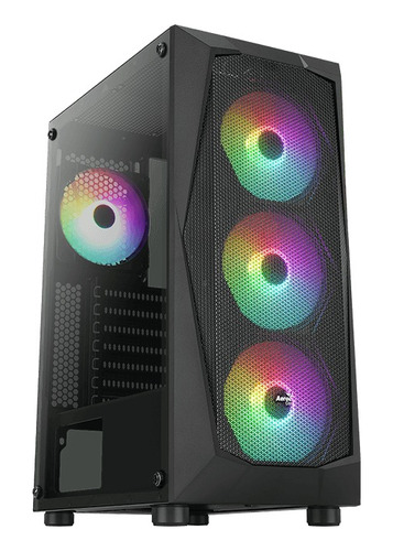 Gabinete Aerocool Falcon Mid Tower 4 Fans Rgb Falcon-g-bk-v2