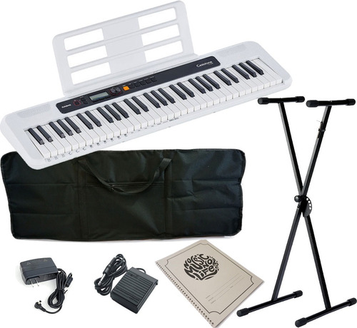 Kit Teclado Casio Ct-s200wh + Pedal Estuche Atril Cuaderno