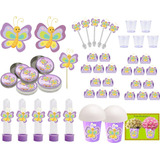 Kit Festa Jardim Encantado Borboleta (lilás)95 Pças (10 Pes)