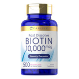 Suplemento Carlyle Biotina De 10000 Mcg, 500 Tabletas De Dis