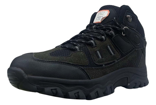 Botín Trekking Black Cuero  Para Hombre 