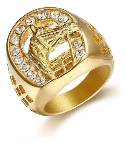 1 Anillo De Oro Para Hombre Con Diseño De Cabeza De Caballo