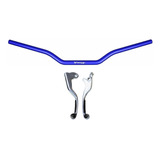 Manubrio X5 22mm Azul + Manijas Honda Xr250 Grip Negro Wirtz