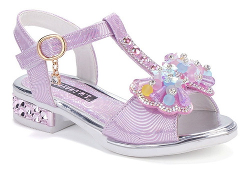 Sandalias Con Lazo Y Diamantes De Princesa Para Niñas