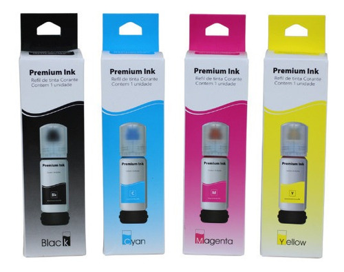 4 Refis Tinta Compátivel Para Uso Em Epson T544  L3110 L3150