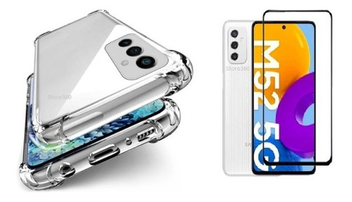 Capa Capinha + Película Vidro 3d Compatível Samsung M52 5g