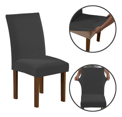 Kit 4 Capas Cadeira Jantar Spandex Luxo Decoração Elegante