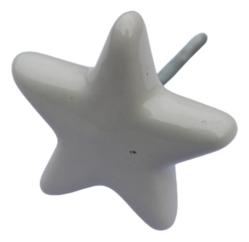 Kit De 10 Tiradores De Ceramica Estrella Blanca