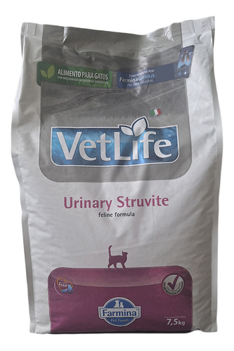 Ração Vet Life Feline Gato Urinary Struvite 7,5kg