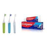 Kit C/10 Escova Dental De Viagem +creme Dental Colgate Mini