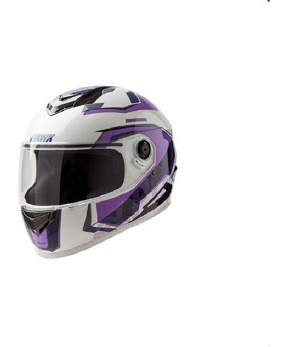 Casco Mujer Integral Hawk Rs1 Alpha Violeta Blanco L 60 Cm