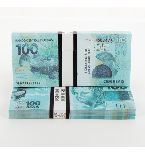 Dinheiro Falso Sem Valor Monetário 100 Notas De R$100,00