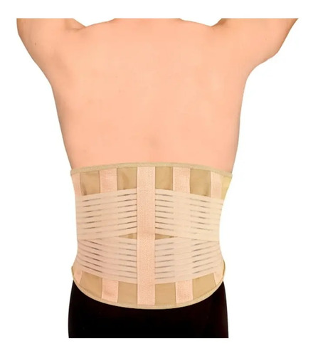 Faja Lumbo Sacra Ajuste 4 Varillas Elastica Beige Benesta