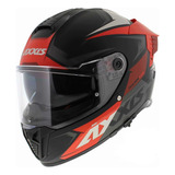 Casco Moto Axxis Hawk Evo Ixil B15 Rojo Mate Doble Visor