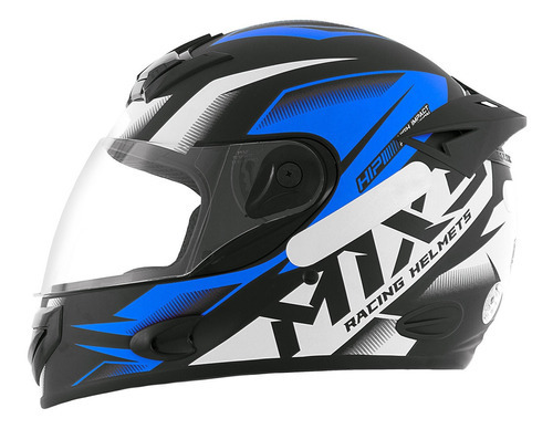 Capacete Para Moto Integral Mixs Mx2 Fokker Storm Pro Tork Cor Azul Desenho Storm Fosco Tamanho Do Capacete 58