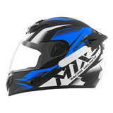 Capacete Para Moto Integral Mixs Mx2 Fokker Storm Pro Tork Cor Azul Desenho Storm Fosco Tamanho Do Capacete 58