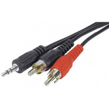 Cable Adaptador 1 Stereo 3.5 A 2 Rca Macho 1.8 Metros Equipo