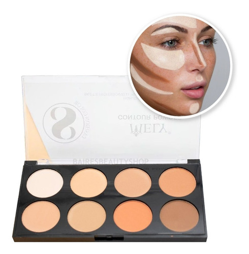 Paleta De Contorno Bronzer En Polvo Compacto Profesional