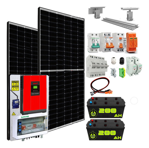 Kit Panel Solar Sharp Híbrido Inversor 5kw Wifi 4500watts H8