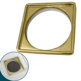 Porta Grelha Dourado Inox 304 Suporte Para Ralo Click 10cm