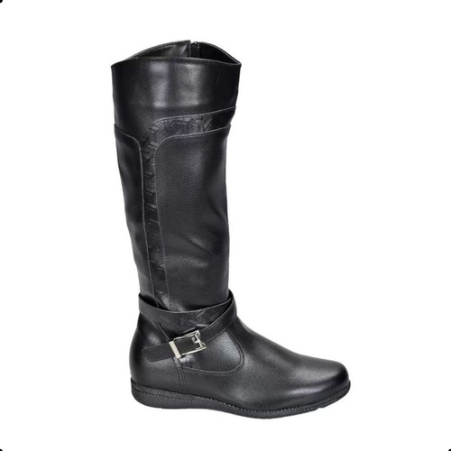 Bota Feminina Rasteira Mooncity Promoção Preta