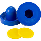 Manoplas Azules Mesa De Air Hockey Y Dos Discos Minimndm-04