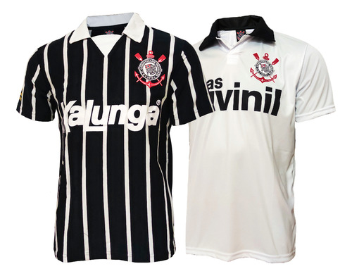 Kit 2 Camisas Corinthians Retro Anos 90 Históricas Masculino