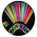 50 Pulseras De Neon Fluorescentes Luminosas Brillantes