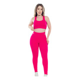 Conjunto Fitness Feminino Legging + Top Roupa De Academia  