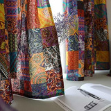 Cotton Linen  Work Colorful Vintage Bohemian Curtains R...