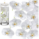 20 Pzas. Orquídea Artificial Blanca Centros De Velas F...
