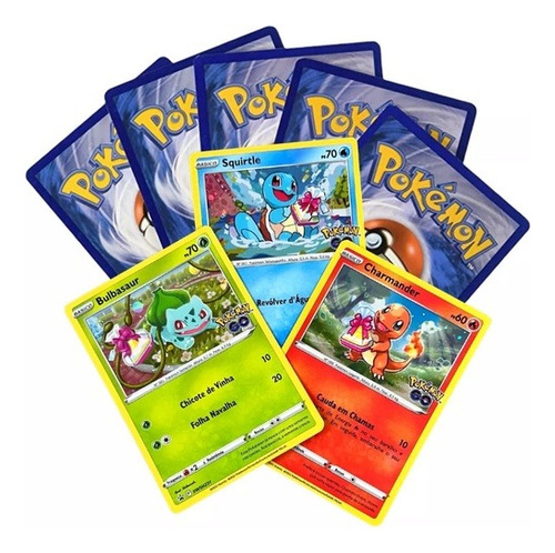 Lote 100 Cartas Pokémon Com 5 Raras Brilhantes - Original