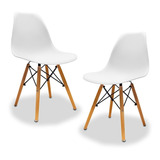 Set De 2 Sillas Tipo Eames Minimalistas Colores Stay Elit Color De La Estructura De La Silla Madera Color Del Asiento Blanco