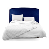 Cabecera King Size Hawai Moderna Estilo Minimalista, Atlas Color Azul Oscuro