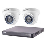  Kit Seguridad Hikvision Dvr 4ch + 2 Domos + Disco + Cables