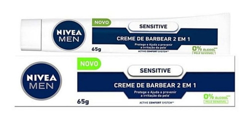 Nivea Men Creme P/ Barbear 2 Em 1 Sensitive 65g